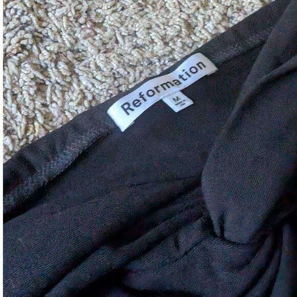 Reformation Black Vida Jersey Knit Off-shoulder Mini Dress, size M - Picture 3 of 9